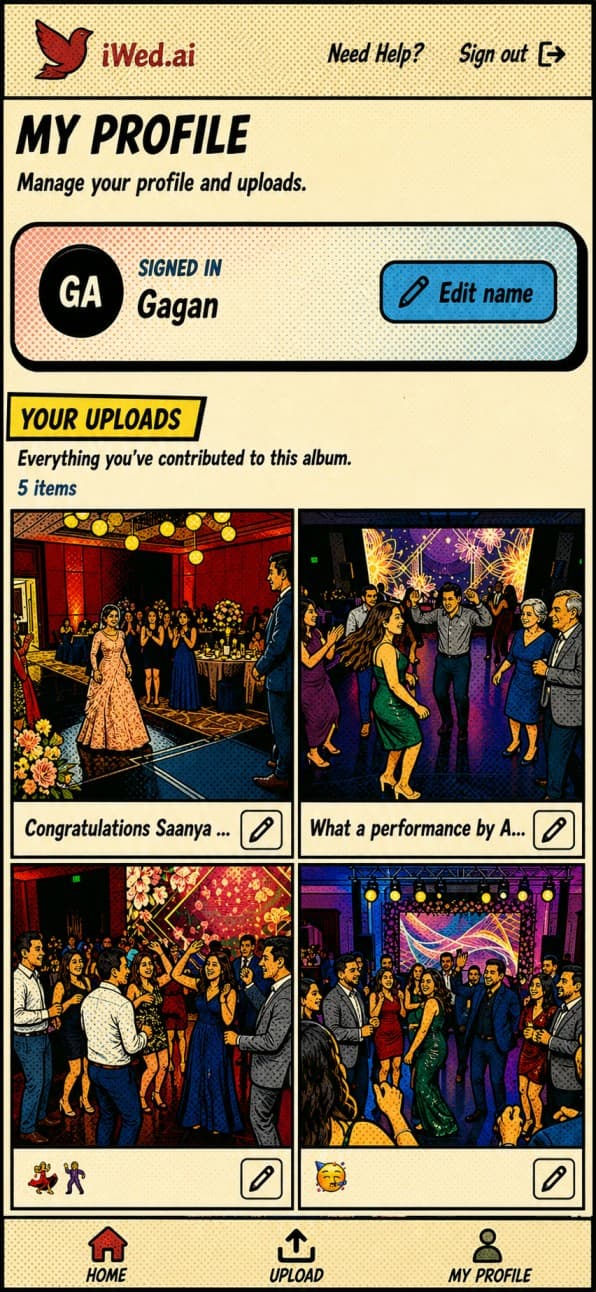 Snaps contributor profile screen on a phone